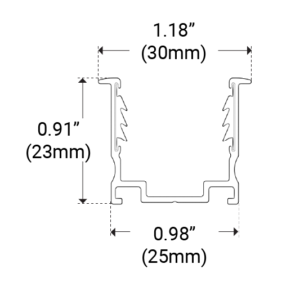 ENN Aluminum Serrated Recessed Channel dims
