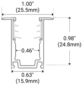 SW E AL CH SR RC 2 M line drawing with measurements
